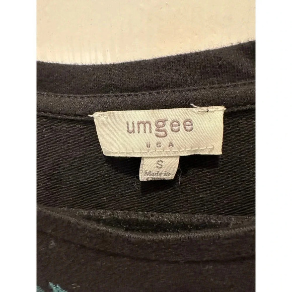 Umgee Women's Black Floral Embroidered Short Sleeve Crew Neck T-Shirt Size Small - Picture 4 of 6